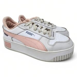 PUMA Carina Street White Rose Dust Platform Sneakers Womens Size 7 389390-05